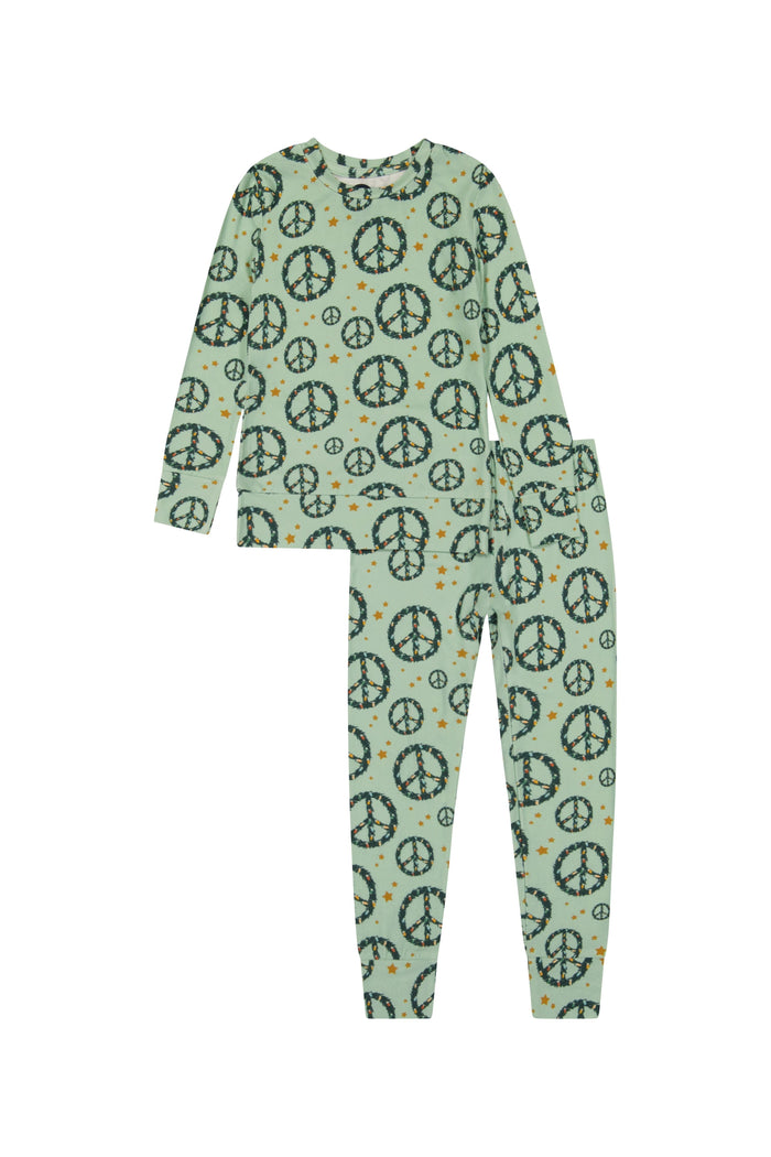 Bird & Bean Two Piece Pajama Set - Peace + Joy *