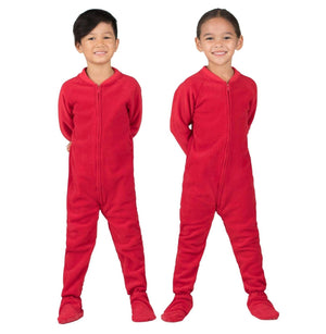 Footed Pajamas Co. Family Matching Bright Red Fleece Onesie*