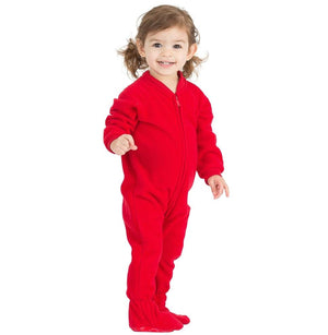 Footed Pajamas Co. Family Matching Bright Red Fleece Onesie*