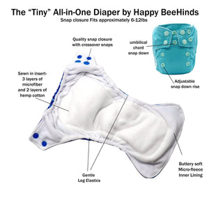 THE "TINY" NEWBORN ALL IN ONE BY HAPPY BEEHINDS
