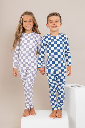 Bird & Bean Pajama Set - Check It Out - Lavender *