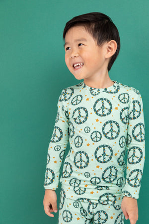 Bird & Bean Two Piece Pajama Set - Peace + Joy *