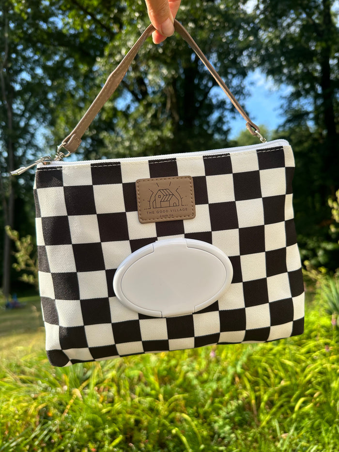 The Good Village Wipes Clutch | Black Check *