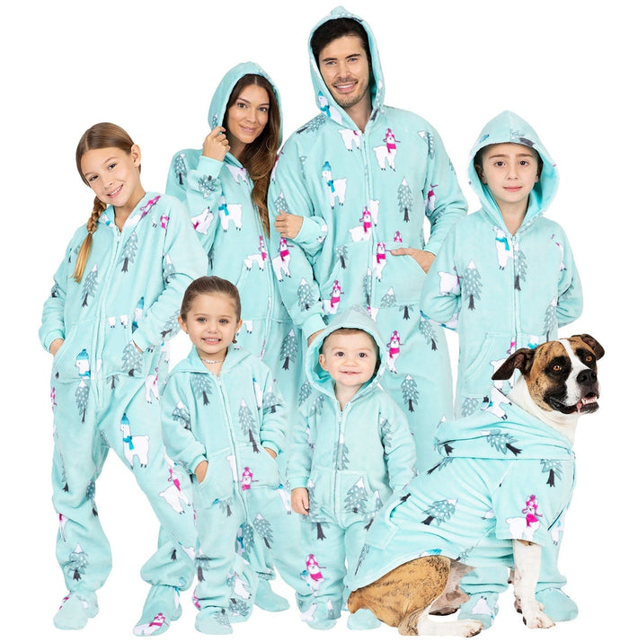 Footed Pajamas Co. Family Matching Land Of Llamas Hoodie Chenille Onesie*