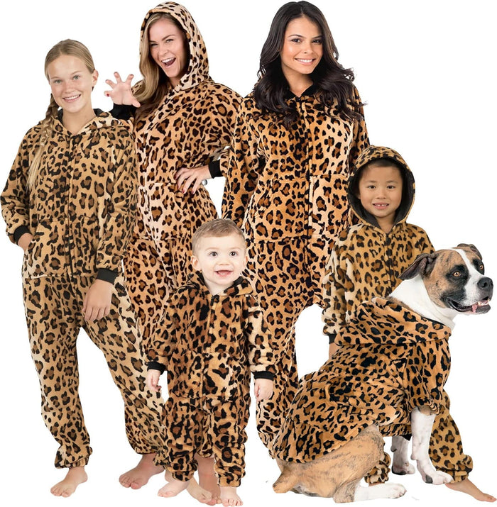 Footed Pajamas Co. Family Matching Cheetah Spots Footless Chenille Onesie*