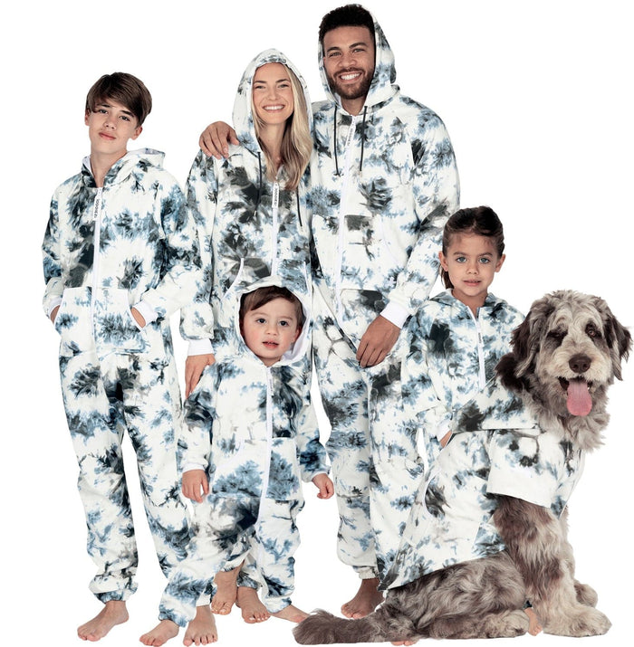 Footed Pajamas Co. Family Matching Tie Dye Black Hoodie Onepiece Onesie*