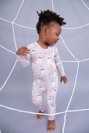 Bird & Bean Bamboo One Piece Zip Pajama - Ghouls Just Want to Have Fun *