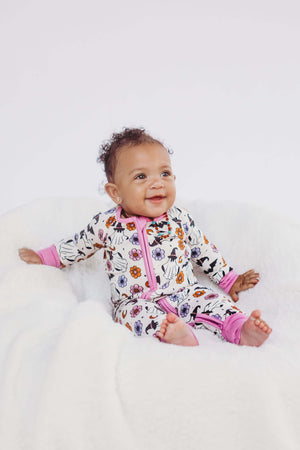 Bamboo Baby Pajamas - Double Zipper - Longies - Spookies *