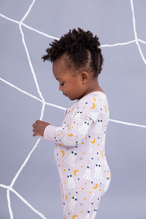 Bird & Bean Bamboo One Piece Zip Pajama - Ghouls Just Want to Have Fun *