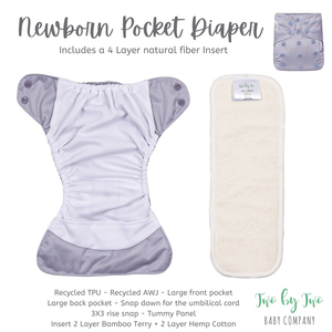 Two by Two Baby Company - Newborn Pocket Diaper with Insert