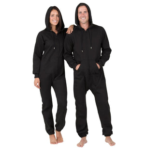 Footed Pajamas Co. Family Matching Pitch Black Hoodie Onepiece Onesie*