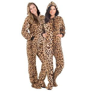 Footed Pajamas Co. Family Matching Cheetah Spots Hoodie Chenille Onesie*