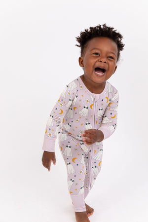 Bird & Bean Bamboo One Piece Zip Pajama - Ghouls Just Want to Have Fun *