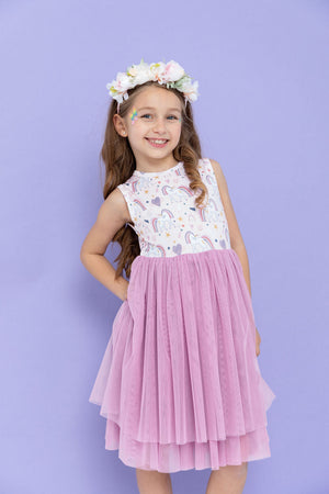 Bird & Bean Bamboo Tulle Dress - Unicorn Dreams *