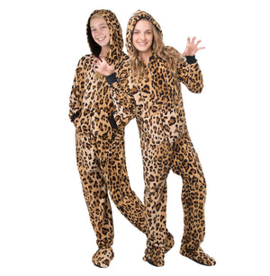 Footed Pajamas Co. Family Matching Cheetah Spots Hoodie Chenille Onesie*