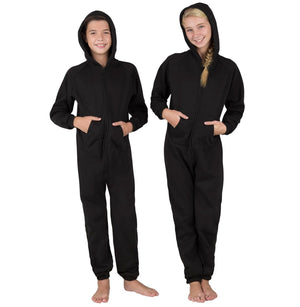 Footed Pajamas Co. Family Matching Pitch Black Hoodie Onepiece Onesie*