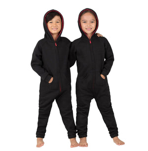 Footed Pajamas Co. Family Matching Black & Red Hoodie Onepiece Onesie*