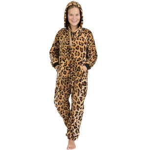 Footed Pajamas Co. Family Matching Cheetah Spots Footless Chenille Onesie*