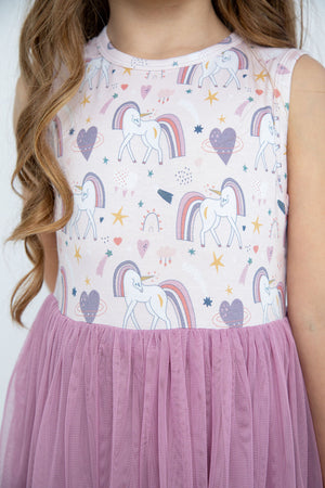 Bird & Bean Bamboo Tulle Dress - Unicorn Dreams *