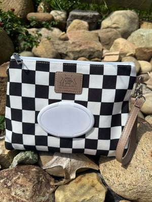 The Good Village Wipes Clutch | Black Check *