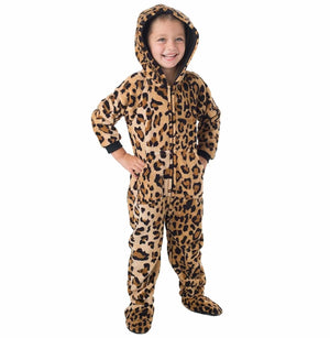 Footed Pajamas Co. Family Matching Cheetah Spots Hoodie Chenille Onesie*