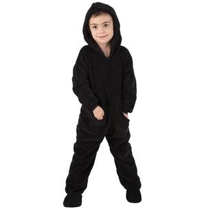 Footed Pajamas Co. Family Matching Jet Black Hoodie Chenille Onesie*