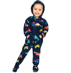 Footed Pajamas Co. Family Matching Dinosaur Kingdom Hoodie Fleece Onesie*