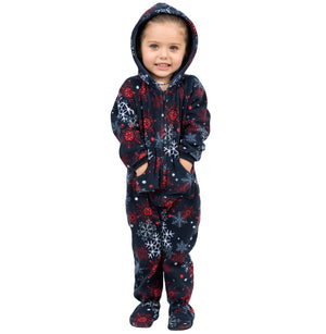 Footed Pajamas Co. Family Matching Winter Whiteout Hoodie Fleece Onesie*