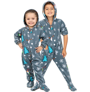 Footed Pajamas Co. Family Matching Gnomes Greeting Hoodie Fleece Onesie*