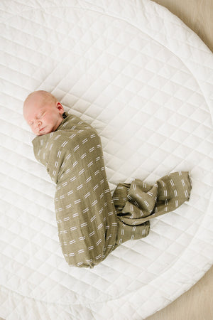 Mebie Baby Olive Strokes Muslin Swaddle Blanket *