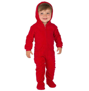 Footed Pajamas Co. Family Matching Bright Red Hoodie Fleece Onesie*