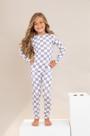 Bird & Bean Pajama Set - Check It Out - Lavender *