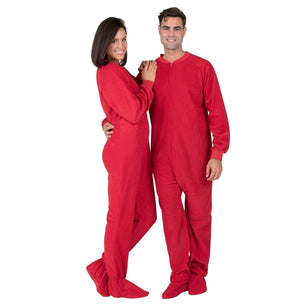 Footed Pajamas Co. Family Matching Bright Red Fleece Onesie*