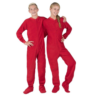 Footed Pajamas Co. Family Matching Bright Red Fleece Onesie*