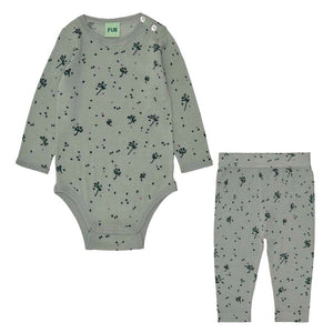 Baby Printed Body & Sweater Pants - Pale Sage *