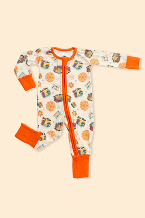 Bamboo Baby Pajamas - Double Zipper - Longies - Good Vibes *