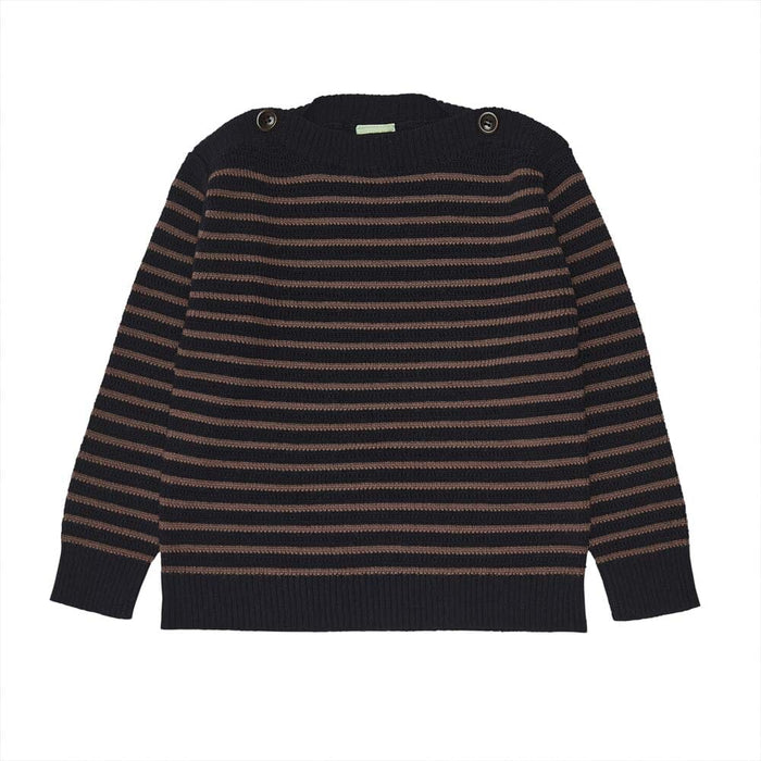 Boatneck Sweater - Dark Navy/Nutmeg *