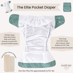  Lilbit Diaper Baby Cloth Diapers 6 PCS + 6 Inserts Adjustable  Washable and Reusable Pocket Diapers for Baby (Sets 6) : Baby