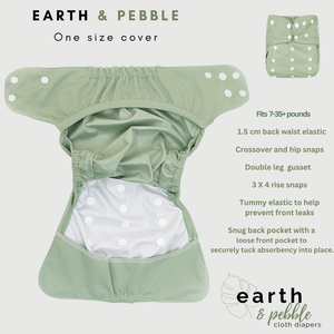 Earth & Pebble One Size Diaper Cover - Spontaneous Collection