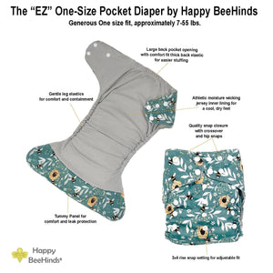 The EZ Pocket Diaper by Happy BeeHinds - Creative Collection