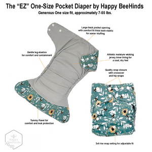 PREORDER: ETA October 24 - The "EZ" Pocket Diaper by Happy BeeHinds