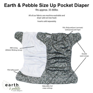 Earth & Pebble Size Up Pocket Diaper - Natural World Collection