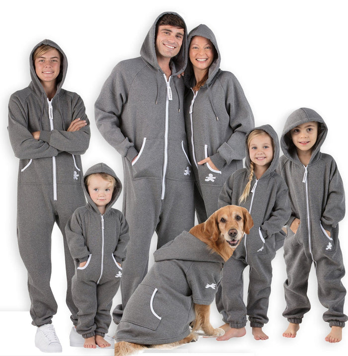 Footed Pajamas Co. Family Matching Charcoal Gray Hoodie Onepiece Onesie*