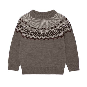 Fair Isle Sweater - Beige Melange (Ships directly from Manymoons)