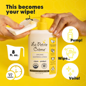 La Petite Creme Organic French Diapering Liniment Lotion - Pump Bottle - 8 oz *