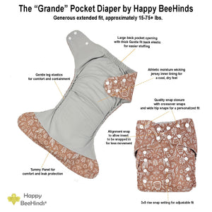 The "Grande" Pocket Diaper - Spring Fling Collection