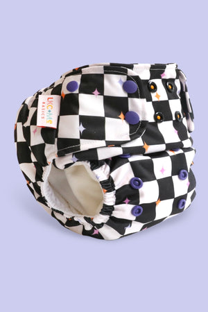 LKC+Me - One-Size Pocket Cloth Diaper with AWJ - Checkered Magic *