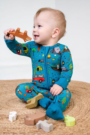 Camp Popoki Bamboo One Piece Zippy Pajamas *