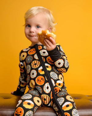 Halloween Krispy Scream Donuts Bamboo One Piece Zippy Pajamas *