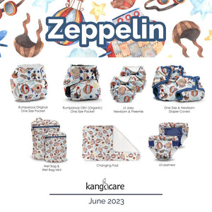 Lil Joey All In One Cloth Diaper (2 pk) - Zeppelin *